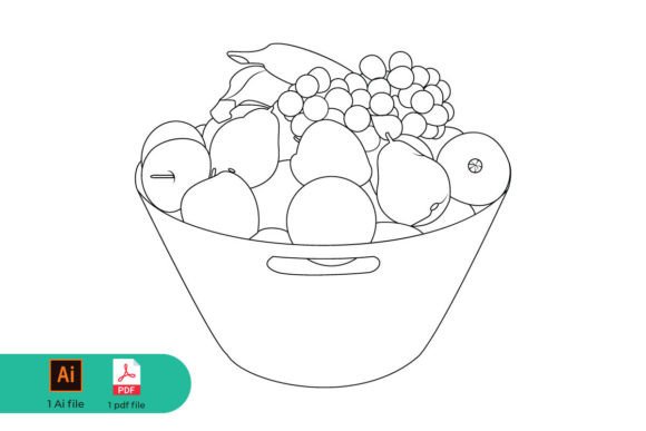 Fruits Coloring Page and Line Art for Thoughtful Creators