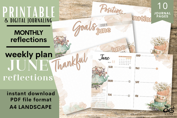 June Reflections Printable 695: A Practical Guide to Thoughtful Planning and Self-Discovery