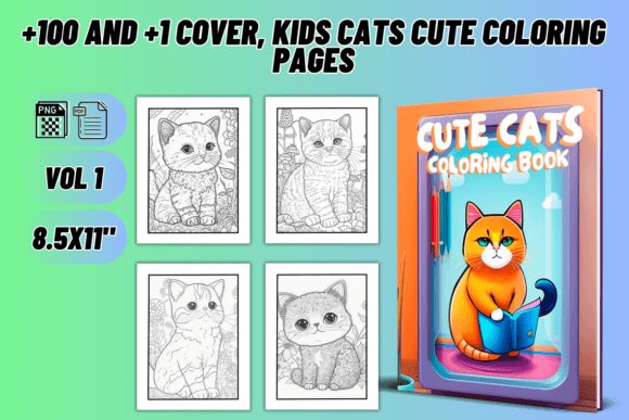 Kids Cats Cute Coloring Pages â VOL 1: Creative Relaxation for All Ages
