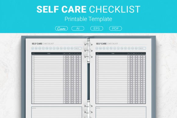 Self Care Checklist Printable Template