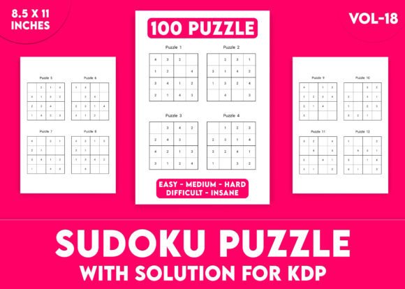 Sudoku Puzzles for KDP Interior Vol-18: 100 Challenging Puzzles for Logic Lovers