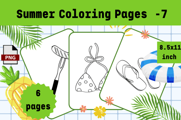 Summer Coloring Pages -7: A Creative Tool for Relaxation, Learning, and KDP Publishing